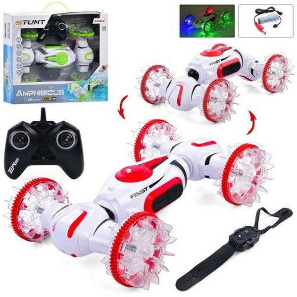 Машинка 666-808SDA (6шт) р/к, акум, 35см, трюкова, 2 пульти (1шт-браслет на руку), світло, 4х4, USBз (шт.)