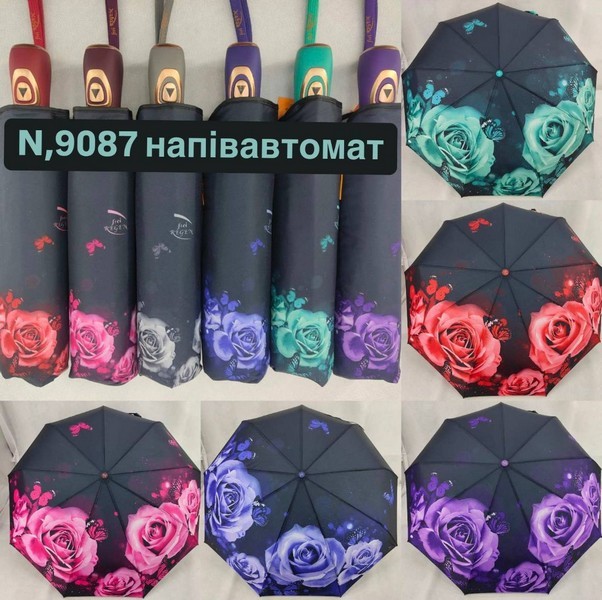 Парасолька 9087 жіноча напівавтомат (шт.)