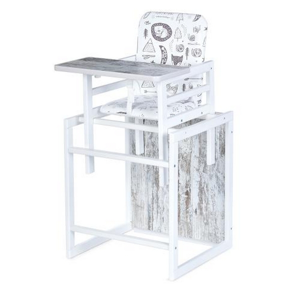 Стільчик ADVENTURE 01 (1шт) для годування,трансформер,2-х точ.ремни, білий (шт.)