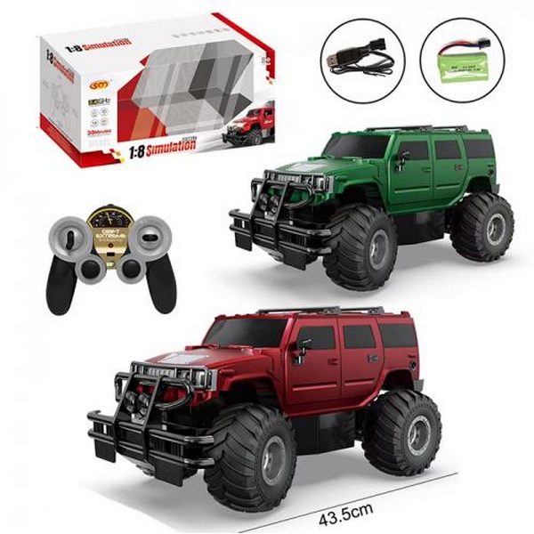 Джип 2268 (3шт) р/к2,4G, акум, 43,5, 1:8, гумові колеса, світло, USBзарядне, 2 кольори, в кор-ці, 64 (шт.)