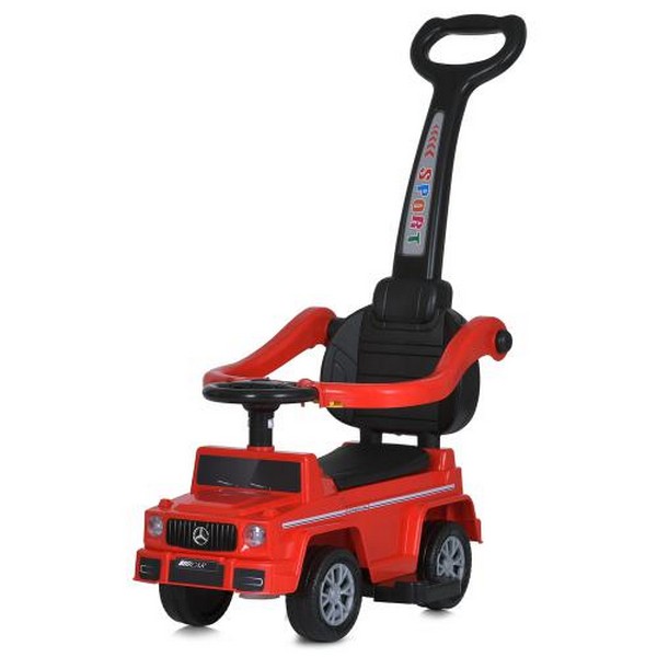 Каталка-толокар M 5903L-3 (1шт) 2в1(с батьк.ручкой), музика, світло, шкіра, червоний (шт.)