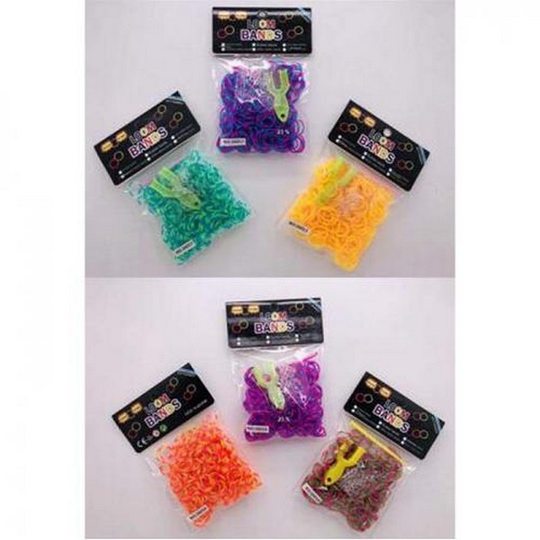 Набір для плетіння браслетів  26017-18 (492шт) резинки для плетіння, крючок, 6 кольорів, в пакеті, 1 (шт.)