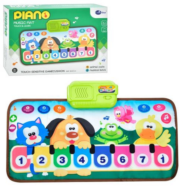 Килимок 757-42 (36шт) 59см, розвиваючий, навчальний, музика (англ), на бат-ці, в кор-ці, 26-19-4,5см (шт.)