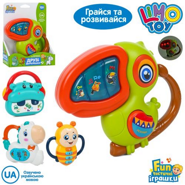 Піаніно FT 0056 ABCD (30шт) 12см, навчальн, музика, звук (УКР), вірші, світло, 4 види, на бат-ці, в (шт.)