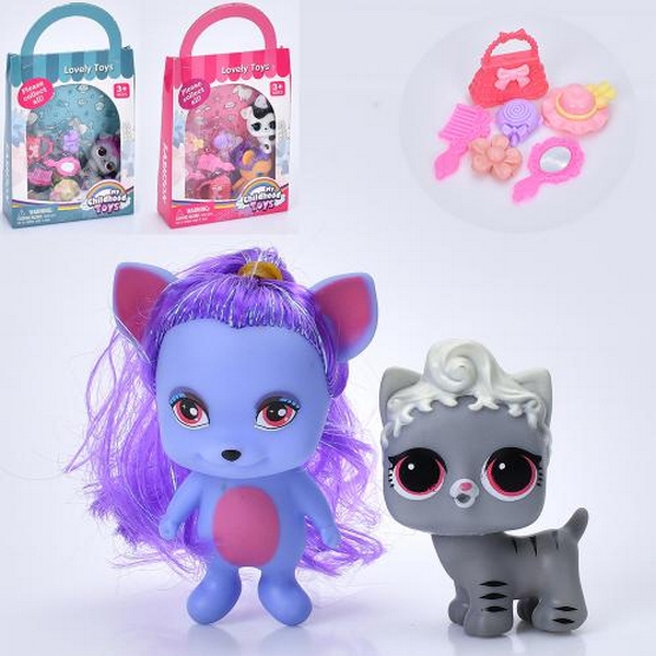 Собака HF1062 (80шт) VIP, 2шт, 6см, аксесуари, мікс видів, у пакеті, 15-26-5см (шт.)