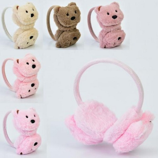 Аксесуар для волосся FG24031850B (160шт) навушники, плюш, ведмедик, 5 кольорів, 20-17-11см, упаковка (шт.)