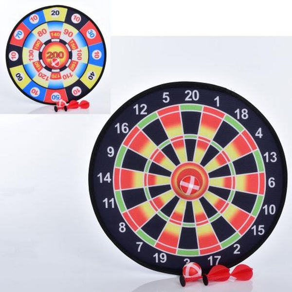 Дартс MR 1061 (72шт) 36см, на липучці, м'яч 2шт, дротики 2шт, 2 види, в пакеті 37-40-1см (шт.)