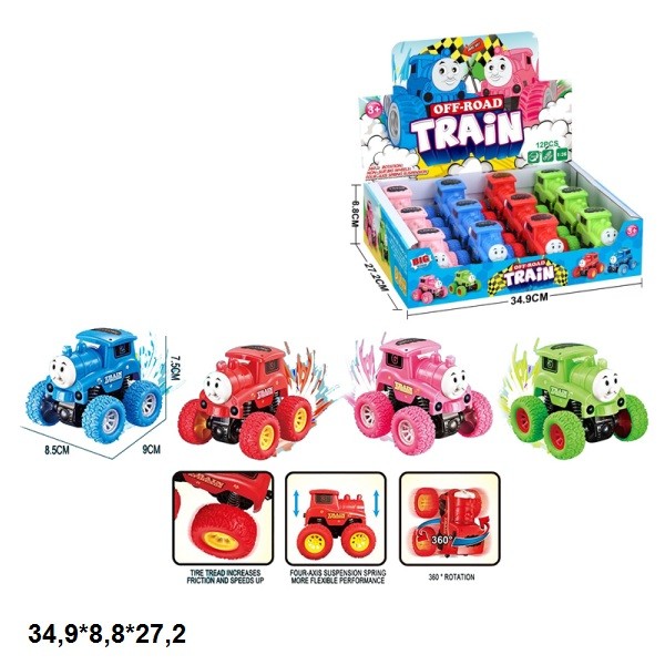 Потяг на великих колесах 6688-57S інерц.оберт.на 360гр.4кол.12шт.в кор.34,9*8,8*27,2 /18/216/ (шт.)