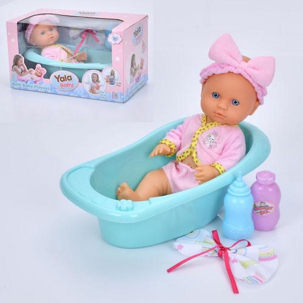 Пупс YL2430M-A (24шт) 30см, п'є-пісяє, ванна, пляшечка, аксесуари, в кор-ці, 34-19-19см (шт.)