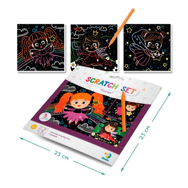 300218 Набір гравюр "Феї" (3 гравюри розміром 21*21см та 1 штихель) 300218 (шт.)