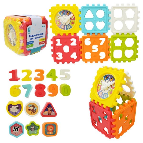 Логіка-сортер арт. PL-724-19 (108шт/2)фігурки-вкладиші, плівка 13,5*13,5*13,5 см (шт.)