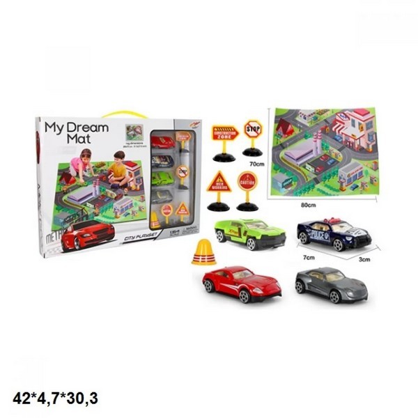 Набір модельок 4шт. LA-061 з килимком метал.кор.42*4,7*30,3 /24/ (шт.)