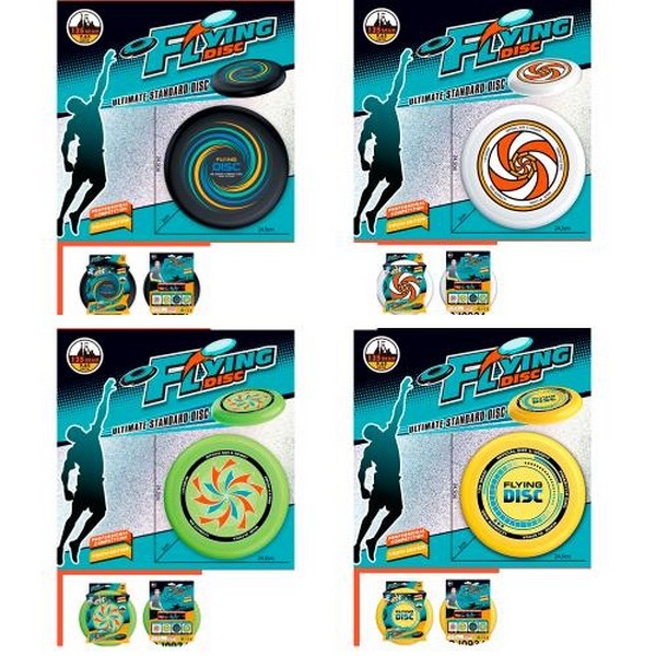 Літаюча тарілка MR 1342 (36шт) фрісбі, 24,5см, 4 види, в карт.обгортці, 24,5-27-2,5см (шт.)