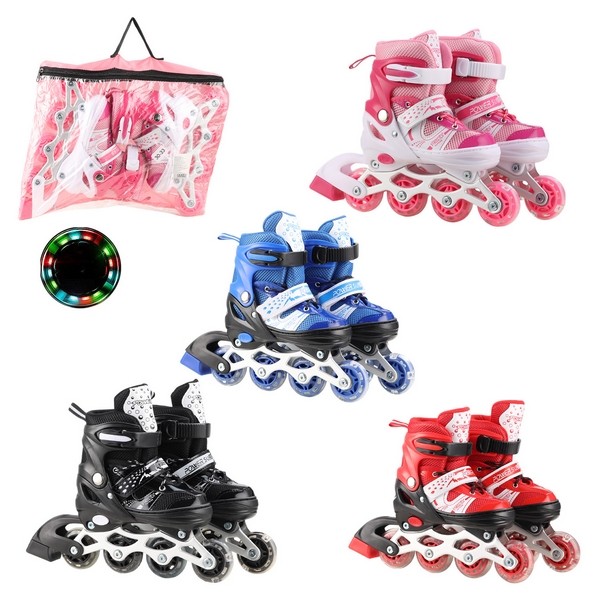 Ролики арт. RL2501 (6шт)   колеса PVC розмір S (30-33),4 кольори в сумці (шт.)