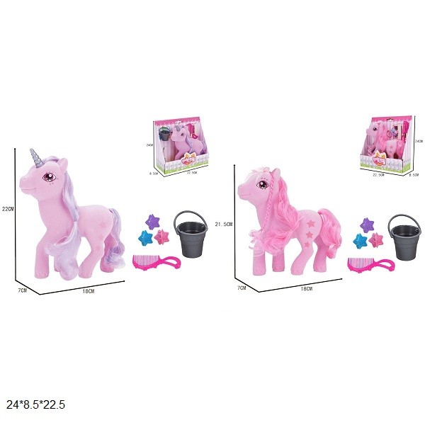 Поні/Єдиноріг 6217/6217B флок.з аксес.2в.кор.24*8,5*22,5 /60/ (шт.)