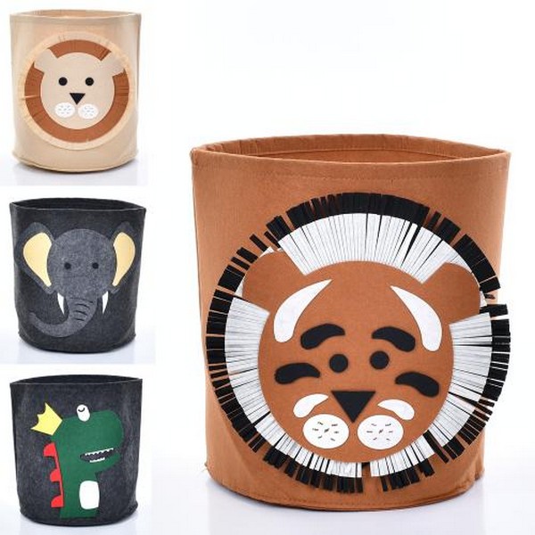 Кошик для iграшок MR 1464 (30шт) діаметр 35см, висота 36см, повсть, мікс видів(тварини), у пакеті, 5 (шт.)