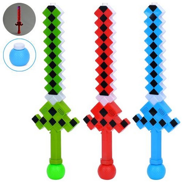 Мильні бульбашки 6610 (24шт) меч, 52см, запаска 6см, музика, світло, 3 кольори, на бат-ці, 20,5-61-6 (шт.)