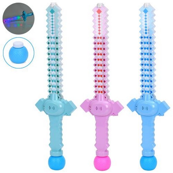 Мильні бульбашки 6640 (24шт) меч, 53см, запаска 6см, звук, світло, 3 кольори, на бат-ці, 20,5-61-6см (шт.)