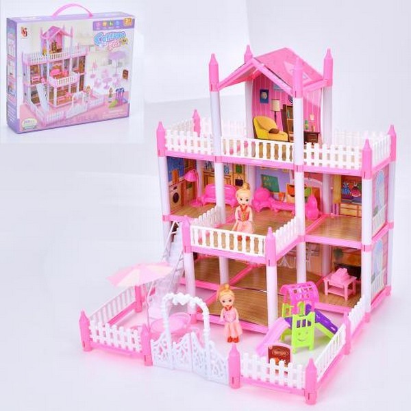 Будиночок DSJ588-26 (20шт) 42-44-в48см, 3 поверхи, меблі, лялька, 201 деталь, в кор-ці, 33-28-7,5см (шт.)