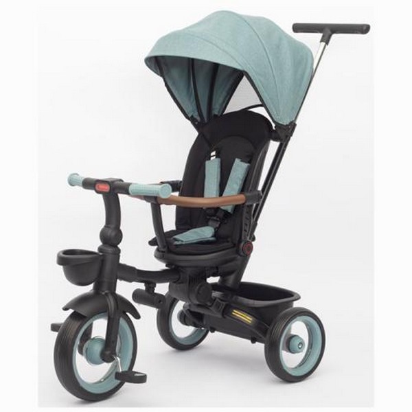 Велосипед MT 1038 Mint grey (1шт) 3 колеса EVA, поворотн, складний, батьківська ручка, багажник,корз (шт.)