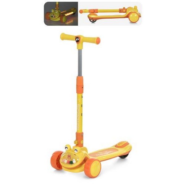 Самокат JR3-134-Y (1шт) метал+пластик, 3 колеса ПУ, 2передніх 110мм світло, 1 заднє 84мм світло, кер (шт.)