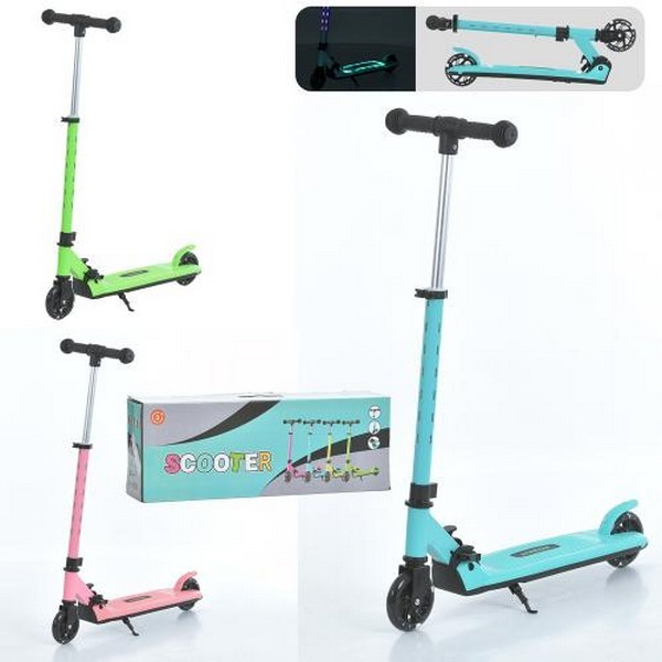 Самокат SR2-086 (6шт) метал+пластик, 2колесаПУ, переднє 110мм світло, заднє 110мм світло, музика, св (шт.)