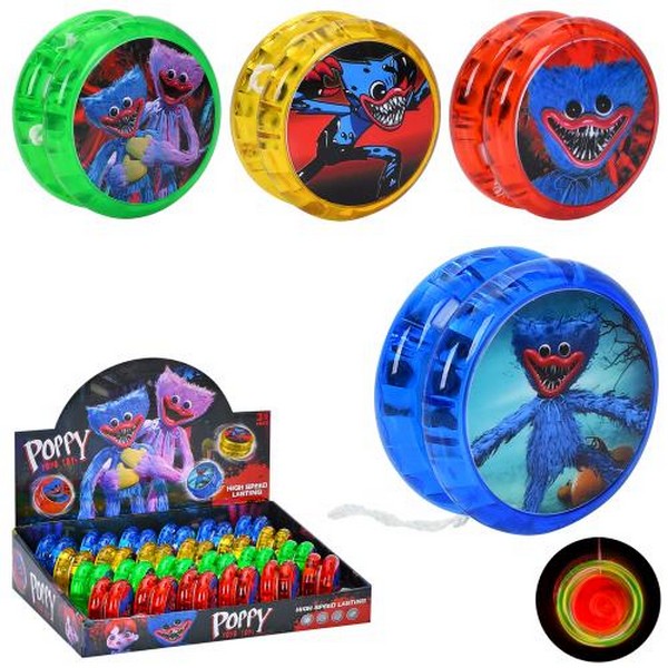 Йо-йо MR 1376 (144шт) 5,5см, монстр, світло, бат(табл), 24шт(4види) в дисплеї, 28,5-20-6см (шт.)