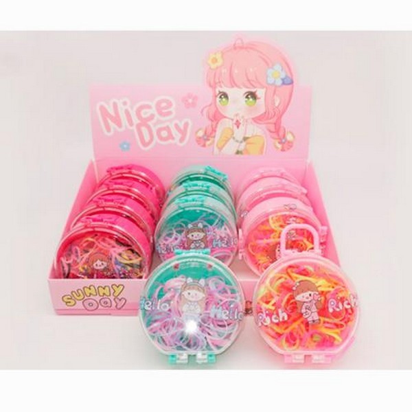 Набір для плетіння браслетів 23L10 (288шт) резинки для плетіння, скринька-чемодан 7,5см, 12шт(3кольо (шт.)