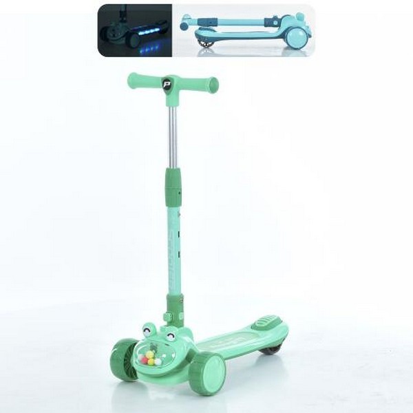 Самокат JR3-134-GR (1шт) метал+пластик, 3 колеса ПУ, 2передніх 110мм світло, 1 заднє 84мм світло, ке (шт.)