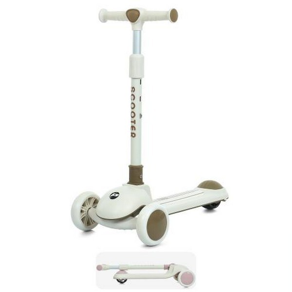 Самокат JR3-126-BRN (1шт) Mini, метал+пластик, 3 колеса PU, 2пер120мм світло, задн 90мм світло, керм (шт.)