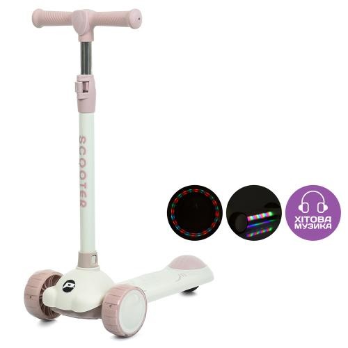 Самокат JR3-129-P (1шт) Mini, метал+пластик, 2пер ПУ 108мм світло, заднє 75мм, кермо 3 положення (mi (шт.)