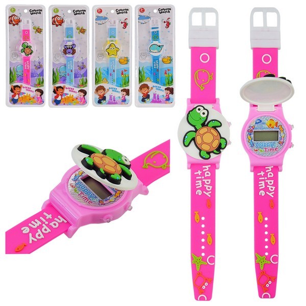 Дитячий наручний годинник арт. DA9019B (480шт/2) 4 види, на планшетці 28*11*2,5 см (шт.)