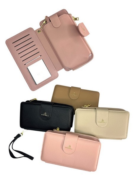 Гаманець для грошей жіночий PVC з ручкою. з кнопки. 4 кол. 12 шт. в упак. (18*11) см №YJ009 (120) (шт.)