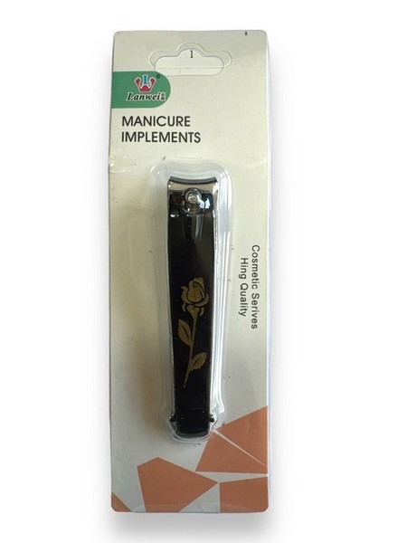 Нігтерізка №211 металопл. чорн. з рис.--троянда 1шт на листі велика (8*1,5)см 12шт в упак (600) (шт.)