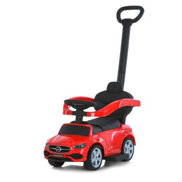 Каталка-толокар 668L-3 (1шт) 2в1 (батьк.ручка), звук, підставка для ніг, шкіра, бат., червоний (шт.)