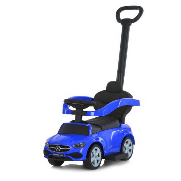 Каталка-толокар 668L-4 (1шт) 2в1 (батьк.ручка), звук, підставка для ніг, шкіра, бат., блакитний (шт.)