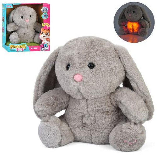 Нічник MC-1107 (18шт) зайчик,29-29-16см, світло, музика, дихає, м'яка іграшка, плюш, на бат-ці, в ко (шт.)