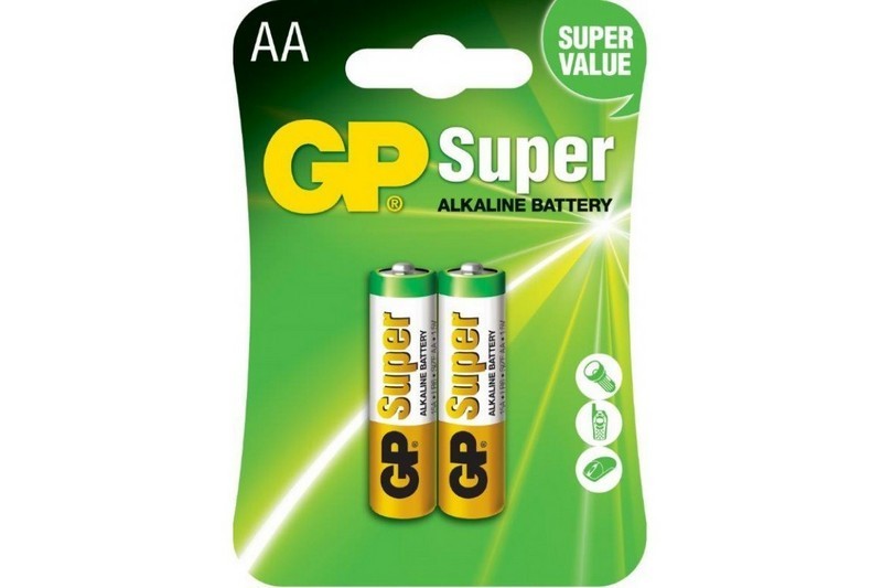 Батарейка GP Super Alkaline 1,5V (LR6) лужна 15A21-SB2 блістер 2 шт в упаковці/ціна за блістер (шт.)