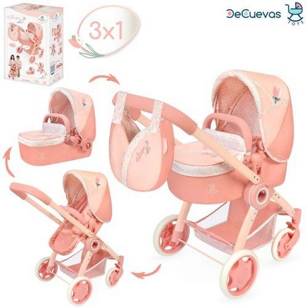 Коляска 80574 (3шт) для ляльки, трансформер,3в1,ш41-д62-в74см, висота до ручки70см, люлька 46-24см, (шт)