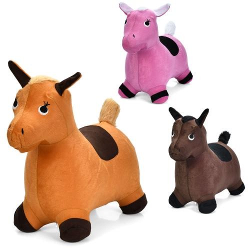 Стрибуни-тварини MS 4688 (12шт) конячка, 1350г, чохол на блискавці, плюш, 3 види, в пакеті (шт)
