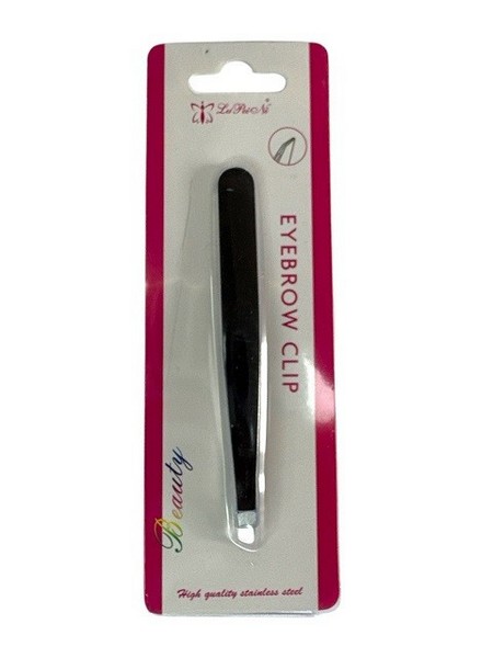 Пінцет для брів та вій чорного кольору. на аркуші 1шт (9.5*1)див. 12шт на упак №PG-6 (600) (шт)