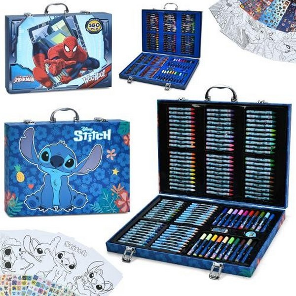 Набір для творчості MK 5689 (16шт) 160 предмктів, фломастери, карандаши, воскові карандаши,налипки, (шт)