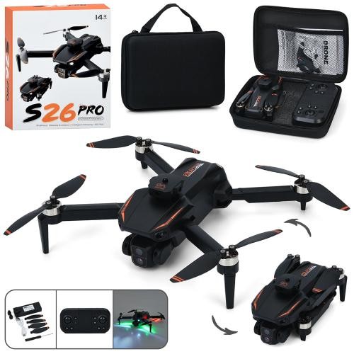 Квадрокоптер S26 (8шт) р/к,2,4G,36см,акум,світло,камера,складний,Wi-Fi,USB-зарядне,запасні лопасті,ч (шт)