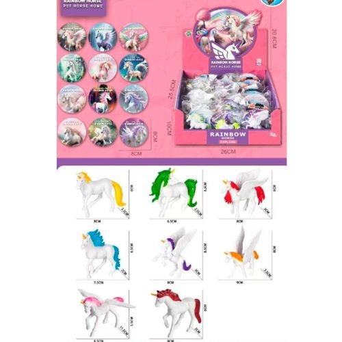 Набір для творчості JS20-13 (360шт) єдиноріг/пегас, фігурка для гри, 7см, 36шт(8видів) в дисплеї, 26 (шт)