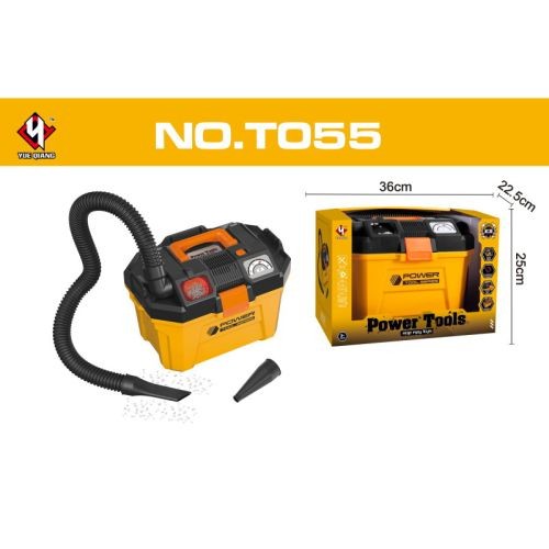 Набір інструментів T055 (12шт) пилосос-чемодан, 30-23-23см, звук, рухлива деталь, насадки, на бат-ці (шт)