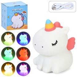 Нічник 8619 (36шт) єдиноріг, 14-9-11см, світло (кольорове), сенсорний, акум, USB-зарядне, в кор-ці, (шт)
