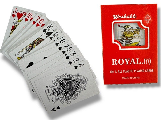 Карти гральні пл. 54шт 25мікр. в 2-х кол. (син.+червоний.).12шт в упак.№309 (144) (шт)