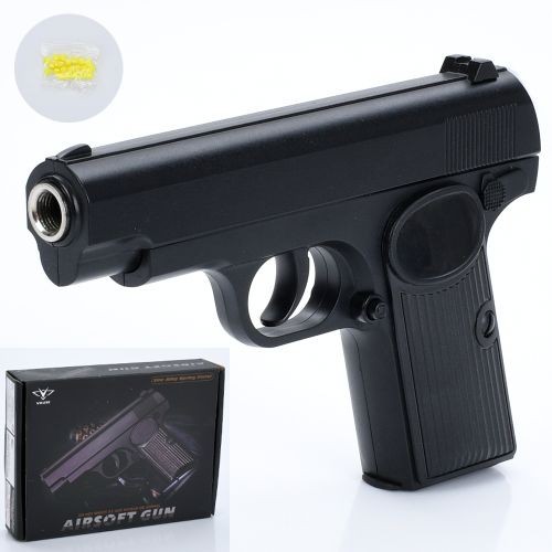 Пістолет V309 (24шт) 16см, пластикові кулі, метал+пластик, в кор-ці, 20,5-15,5-4,5см (шт)