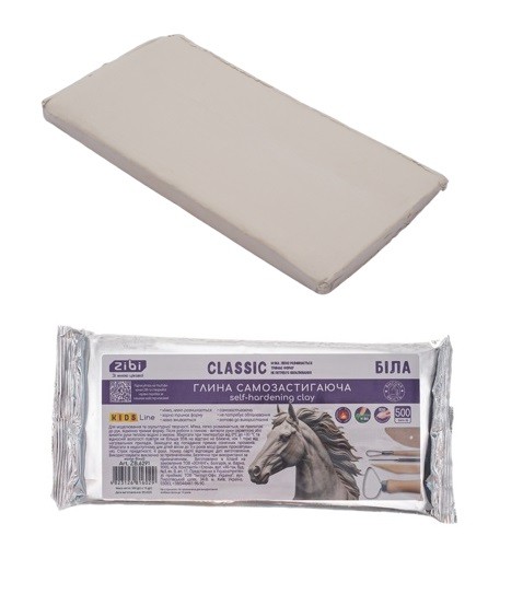Глина самозастигаюча CLASSIC, 500 г, біла ZB.6291 (шт)