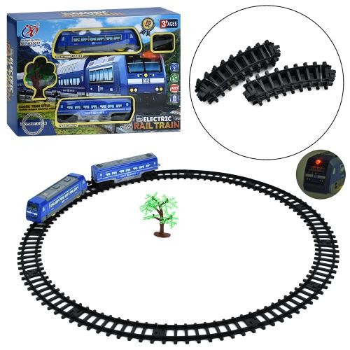 Залізниця JHX5617 (24шт) 318см, локомотив, 1 вагон, звук, світло, дерево, 15дет, на бат-ці, в кор-ці (шт)